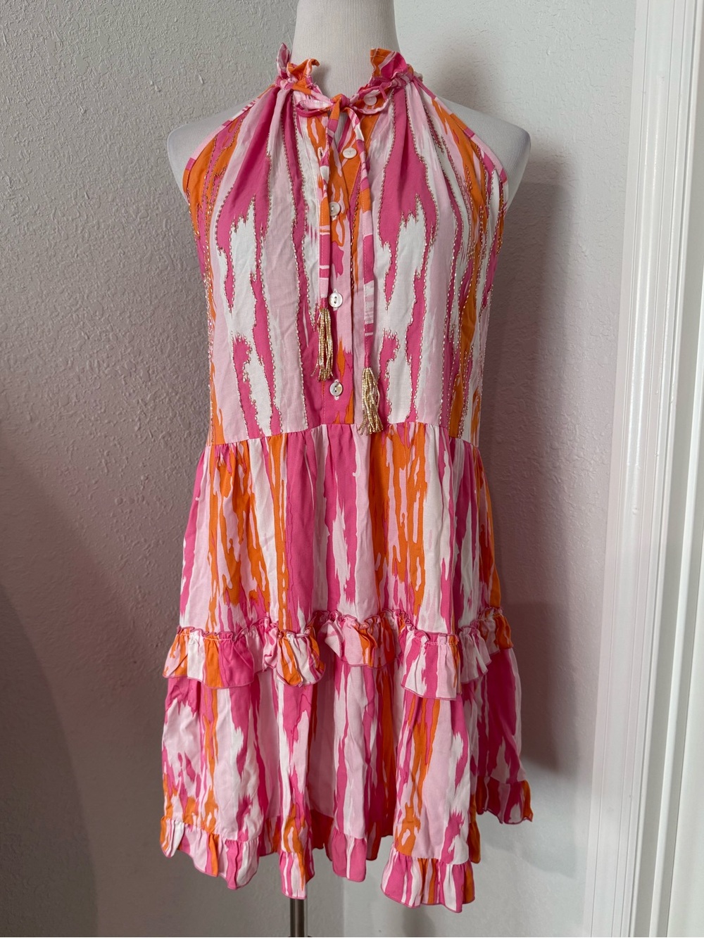 NWT SKEMO Picasso Celeste Short Dress in Pink size S
